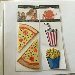 Sandy Lion Fast Food Embroidery Stickers Pizza Shake Fries NEW